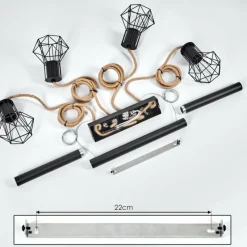 Style Boho-Chic-hofstein Suspension Bardhaman Écru, Noir, 4 lumières