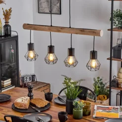 Luminaires Scandinaves-hofstein Suspension Bardhaman Écru, Noir, 4 lumières