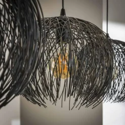 Lampes Industrielles-hofstein Suspension Beach Brun, Noir, 3 lumières