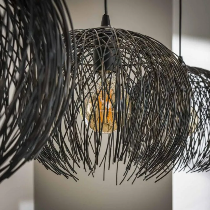 Lampes Industrielles-hofstein Suspension Beach Brun, Noir, 3 lumières