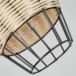 Luminaires Scandinaves-hofstein Suspension Benagil Bois clair, Noir, 3 lumières