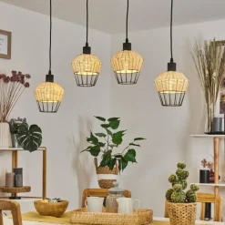 Luminaires Scandinaves-hofstein Suspension Benagil Noir, 4 lumières