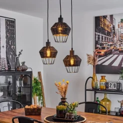 Luminaires Scandinaves-hofstein Suspension Benagil Noir, 3 lumières