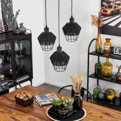 Luminaires Scandinaves-hofstein Suspension Benagil Noir, 3 lumières