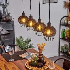 Luminaires Scandinaves-hofstein Suspension Benagil Noir, 4 lumières