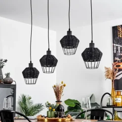 Luminaires Scandinaves-hofstein Suspension Benagil Noir, 4 lumières