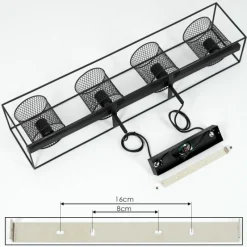 Lampes Industrielles-hofstein Suspension Bettaix Noir, 4 lumières