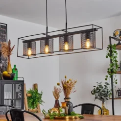 Lampes Industrielles-hofstein Suspension Bettaix Noir, 4 lumières