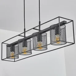 Lampes Industrielles-hofstein Suspension Bettaix Noir, 4 lumières