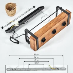 Style Boho-Chic-hofstein Suspension Bougey Écru, Noir, 3 lumières