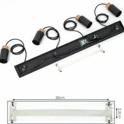 Lampes Vintages & Rétros-hofstein Suspension Brenier Écru, Noir, 4 lumières