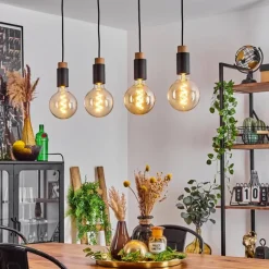 Lampes Vintages & Rétros-hofstein Suspension Brenier Écru, Noir, 4 lumières