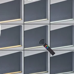 hofstein Suspension Brun LED Anthracite, 2 lumières, Télécommandes