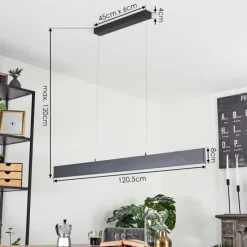 hofstein Suspension Brun LED Anthracite, 2 lumières, Télécommandes