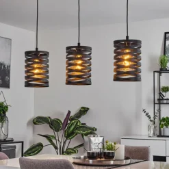 Lampes Industrielles-hofstein Suspension Bust Noir, 3 lumières