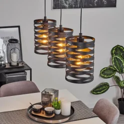 Lampes Industrielles-hofstein Suspension Bust Noir, 3 lumières