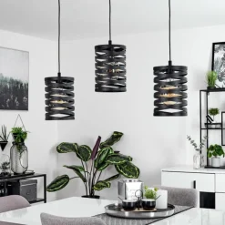 Lampes Industrielles-hofstein Suspension Bust Noir, 3 lumières