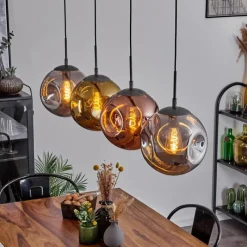 Lampes Dorées-hofstein Suspension Cabreiro Anthracite, 4 lumières