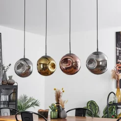 Lampes Dorées-hofstein Suspension Cabreiro Anthracite, 4 lumières