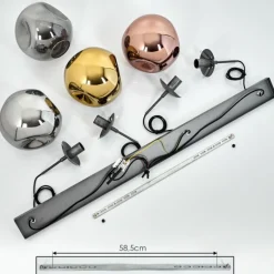 Lampes Dorées-hofstein Suspension Cabreiro Anthracite, 4 lumières