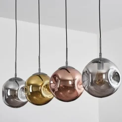 Lampes Dorées-hofstein Suspension Cabreiro Anthracite, 4 lumières