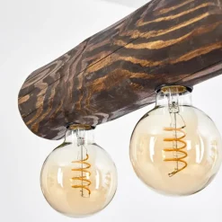 Luminaires Scandinaves-hofstein Suspension Canedo Bois foncé, Noir, 6 lumières