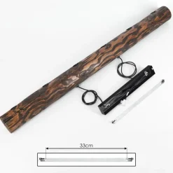 Luminaires Scandinaves-hofstein Suspension Canedo Bois foncé, Noir, 6 lumières