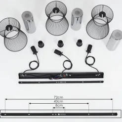 Suspension Verre Fumé-hofstein Suspension Chaca Noir, 3 lumières