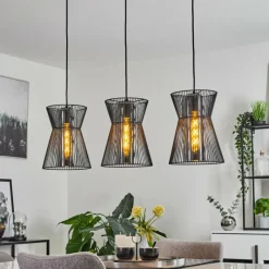 Suspension Verre Fumé-hofstein Suspension Chaca Noir, 3 lumières