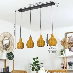 Luminaires Scandinaves-hofstein Suspension Chaniers Écru, 4 lumières