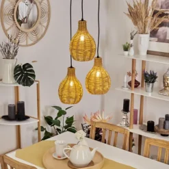 Luminaires Scandinaves-hofstein Suspension Chaniers Noir, 3 lumières