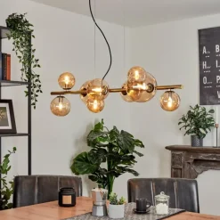 hofstein Suspension Chehalis LED Laiton, Noir, 9 lumières