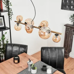 hofstein Suspension Chehalis LED Laiton, Noir, 9 lumières