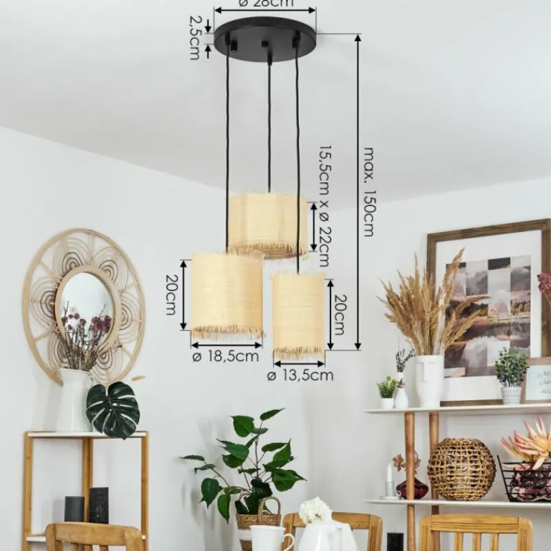 Luminaires Scandinaves-hofstein Suspension Chenevrey Noir, 3 lumières