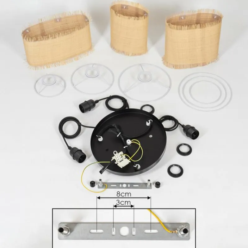 Luminaires Scandinaves-hofstein Suspension Chenevrey Noir, 3 lumières