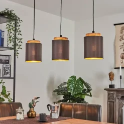 Lampes En Tissu-hofstein Suspension Chiuvi Écru, Noir, 3 lumières