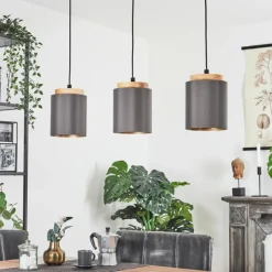 Lampes En Tissu-hofstein Suspension Chiuvi Écru, Noir, 3 lumières
