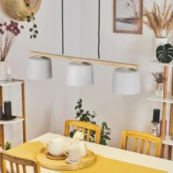 Luminaires Scandinaves-hofstein Suspension Combarbala Gris, Écru, 3 lumières