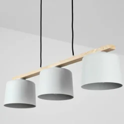 Luminaires Scandinaves-hofstein Suspension Combarbala Gris, Écru, 3 lumières