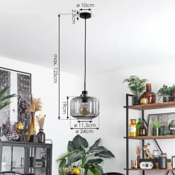 Suspension Verre Fumé-hofstein Suspension Curveira Bronze, Noir, 1 lumière