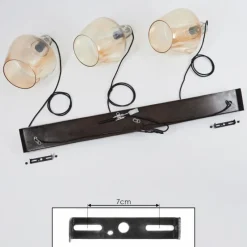 hofstein Suspension Donzhausen Argent Oxydé, 3 lumières