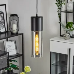Suspension Verre Fumé-hofstein Suspension Dulcita Noir, 1 lumière