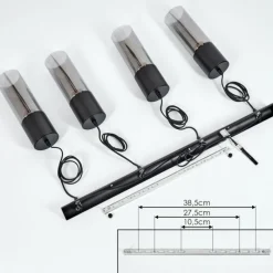 Suspension Verre Fumé-hofstein Suspension Dulcita Noir, 4 lumières