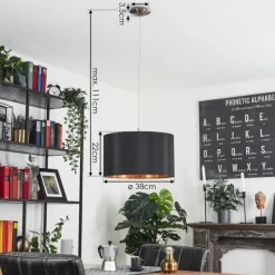 Lampes En Tissu-hofstein Suspension Elsa Nickel mat, 1 lumière