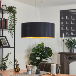 Lampes En Tissu-hofstein Suspension Elsa Nickel mat, 3 lumières