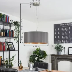 Lampes En Tissu-hofstein Suspension Elsa Nickel mat, 3 lumières