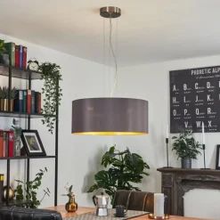 Lampes En Tissu-hofstein Suspension Elsa Nickel mat, 3 lumières