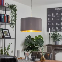 Lampes En Tissu-hofstein Suspension Elsa Nickel mat, 1 lumière