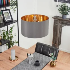 Lampes En Tissu-hofstein Suspension Elsa Nickel mat, 1 lumière