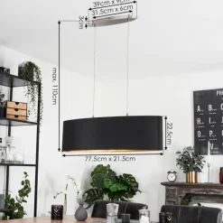 Lampes En Tissu-hofstein Suspension Elsa Nickel mat, 2 lumières